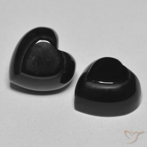 Gemme di Onice Nero naturale da 8.64 ct, Cuore, Opaco