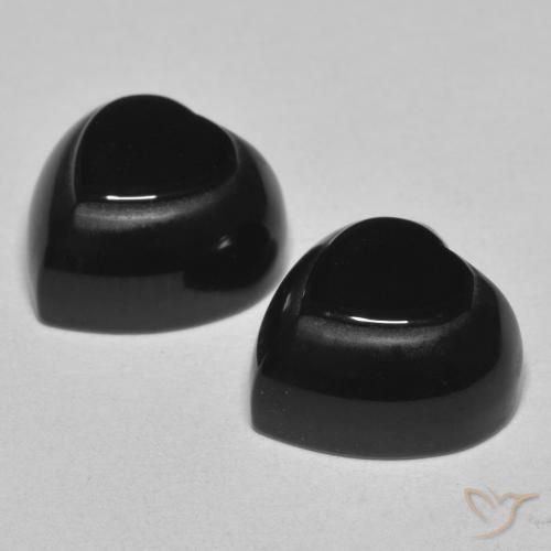 Gemme di Onice Nero naturale da 8.64 ct, Cuore, Opaco