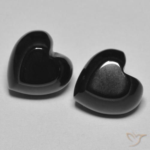 8.46ctw Naturale Nero Onice, Cuore, Opaco