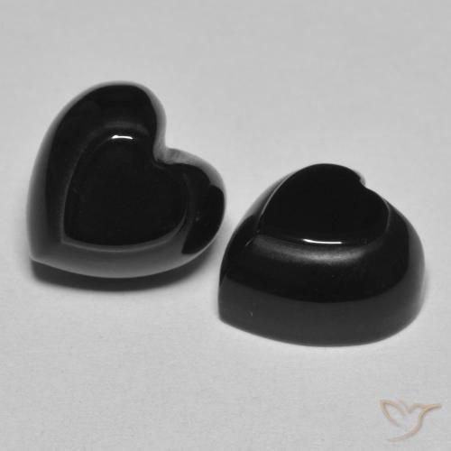 Gemme di Onice Nero naturale da 8.46 ct, Cuore, Opaco