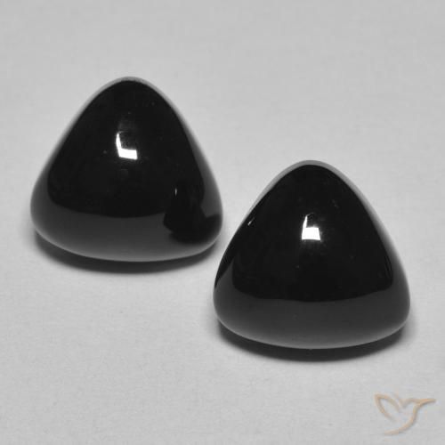 6.48ctw Naturale Nero Onice, Taglio trillion, Opaco