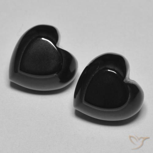 8.63ctw Naturale Nero Onice, Cuore, Opaco