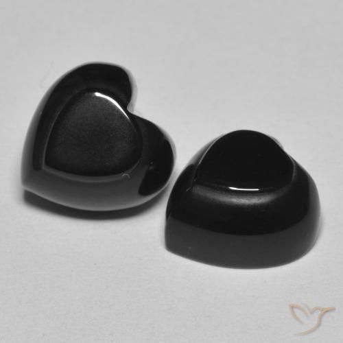 Gemme di Onice Nero naturale da 8.63 ct, Cuore, Opaco