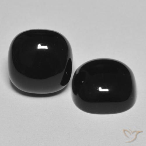 Gemme di Onice Nero naturale da 9.70 ct, Cuscino, Opaco