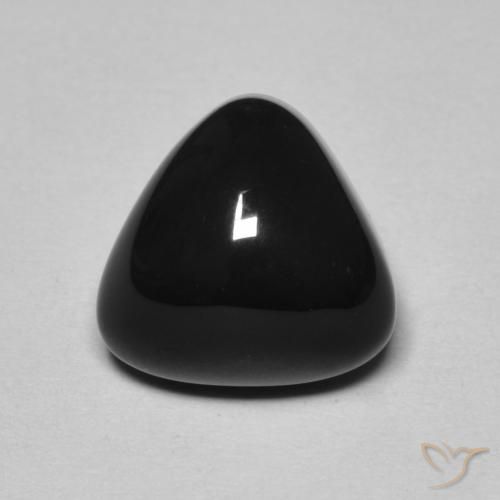 3.30ct Naturale Nero Onice, Taglio trillion, Opaco