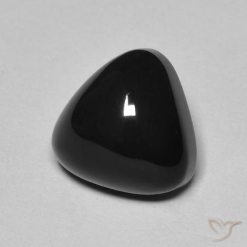 Onice Nero naturale da 3.30 ct, Taglio trillion, Opaco
