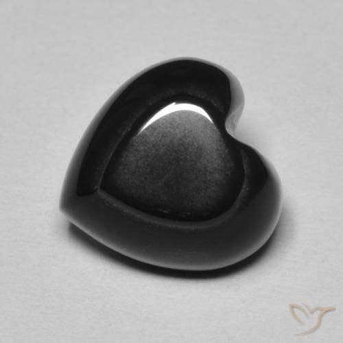 4.30ct Naturale Nero Onice, Cuore, Opaco