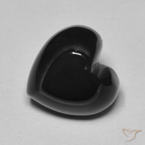 4.24ct Naturale Nero Onice, Cuore, Opaco