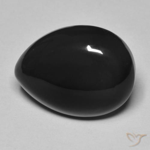 Onice Nero naturale da 11.43 ct, Forma a pera, Opaco