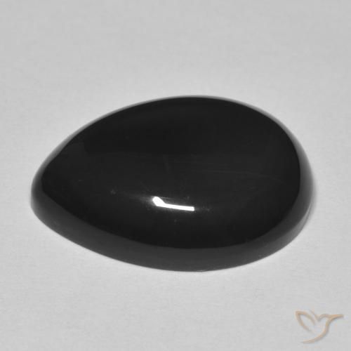 Onice Nero naturale da 11.43 ct, Forma a pera, Opaco