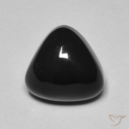 Onice Nero naturale da 3.35 ct, Taglio trillion, Opaco
