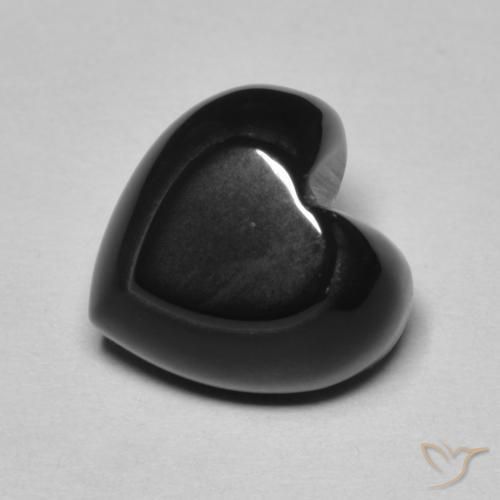 4.24ct Naturale Nero Onice, Cuore, Opaco