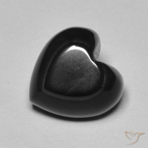 Onice Nero naturale da 4.24 ct, Cuore, Opaco