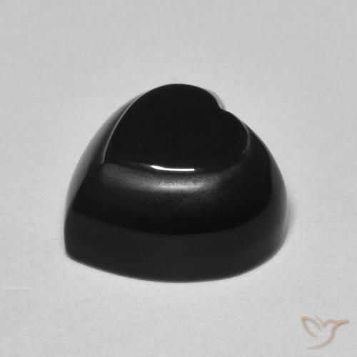 Onice Nero naturale da 4.24 ct, Cuore, Opaco