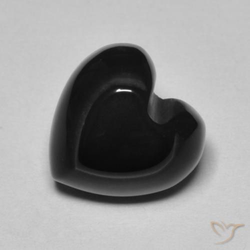 Onice Nero naturale da 4.10 ct, Cuore, Opaco