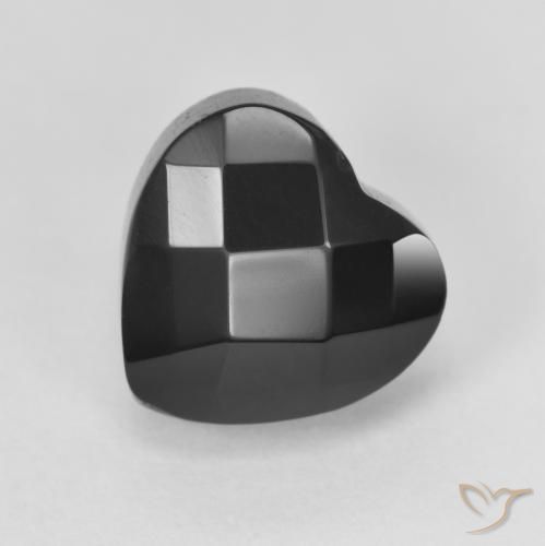 4.16ct Naturale Nero Onice, Cuore, Opaco, Photo A