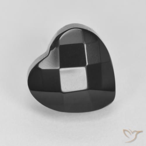 Onice Nero naturale da 4.16 ct, Cuore, Opaco