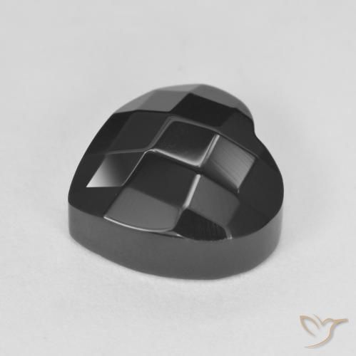 Onice Nero naturale da 4.35 ct, Cuore, Opaco