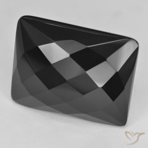 Onice Nero naturale da 26.38 ct, Taglio a baguette, Opaco