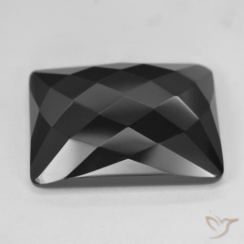 Onice Nero naturale da 26.38 ct, Taglio a baguette, Opaco