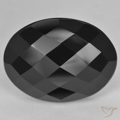 24.74ct Naturale Nero Onice, Ovale, Opaco