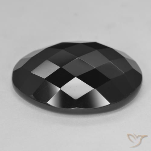 Onice Nero naturale da 24.74 ct, Ovale, Opaco