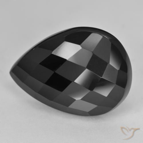 20.08ct Naturale Nero Onice, Forma a pera, Opaco