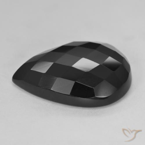 Onice Nero naturale da 20.08 ct, Forma a pera, Opaco
