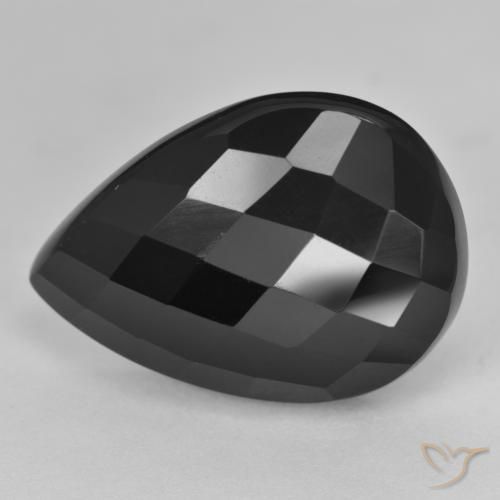 Onice Nero naturale da 20.08 ct, Forma a pera, Opaco