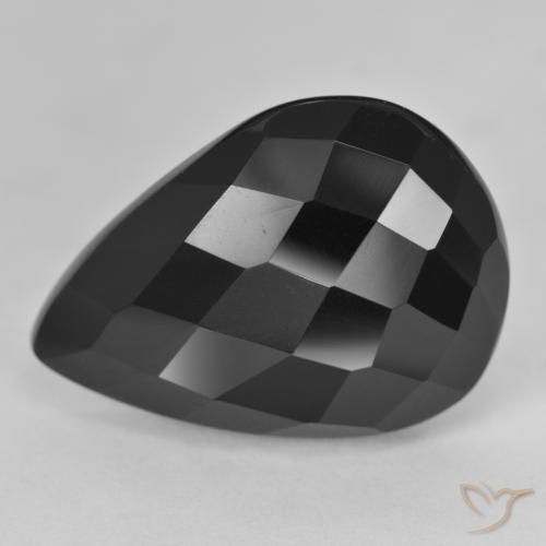 17.01ct Naturale Nero Onice, Forma a pera, Opaco