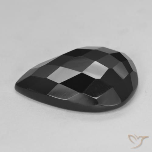 Onice Nero naturale da 17.01 ct, Forma a pera, Opaco