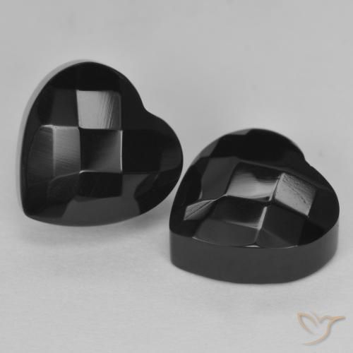 8.90ctw Naturale Nero Onice, Cuore, Opaco, Photo A
