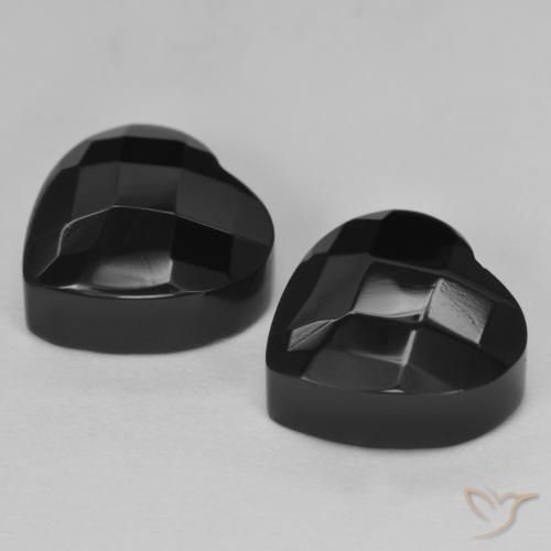 Gemme di Onice Nero naturale da 8.90 ct, Cuore, Opaco