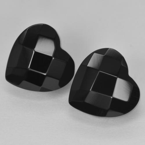 Gemme di Onice Nero naturale da 8.71 ct, A forma di cuore, Opaco