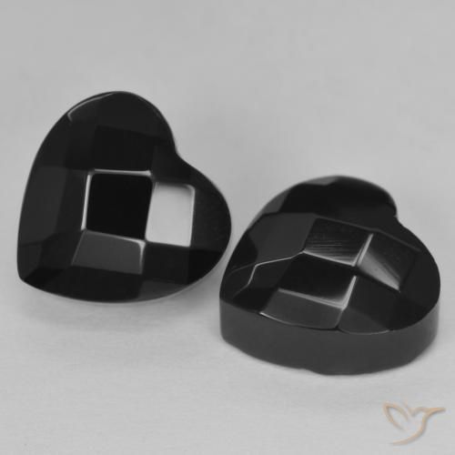 8.64ctw Naturale Nero Onice, Cuore, Opaco