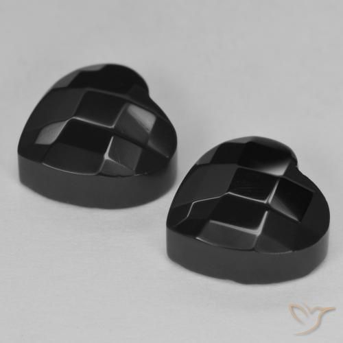 Gemme di Onice Nero naturale da 8.64 ct, Cuore, Opaco
