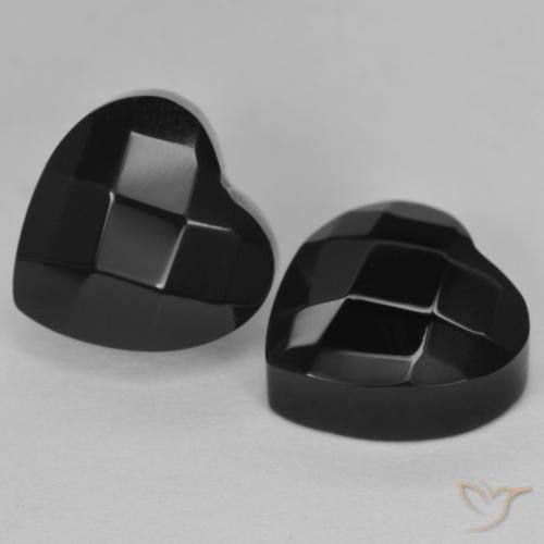 8.49ctw Naturale Nero Onice, Cuore, Opaco