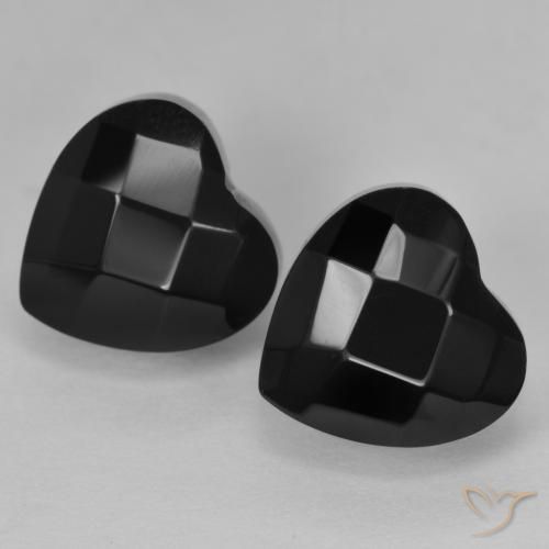 Gemme di Onice Nero naturale da 8.49 ct, Cuore, Opaco