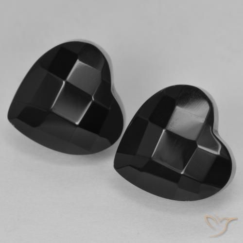 Gemme di Onice Nero naturale da 8.57 ct, Cuore, Opaco