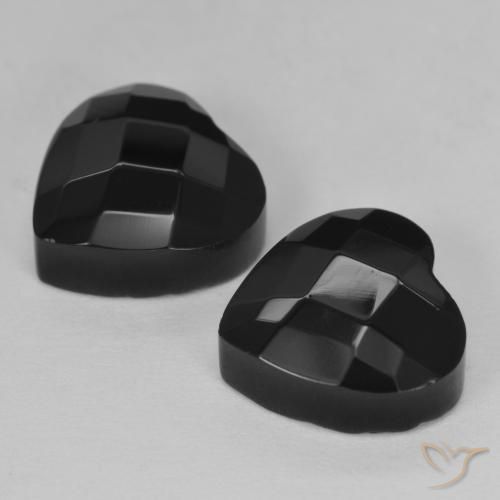 Gemme di Onice Nero naturale da 8.57 ct, Cuore, Opaco