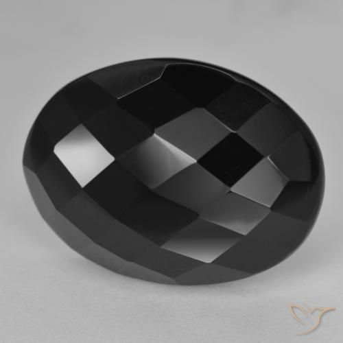 Onice Nero naturale da 20.56 ct, Ovale, Opaco