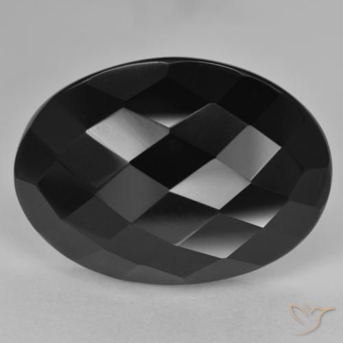 Onice Nero naturale da 20.56 ct, Ovale, Opaco
