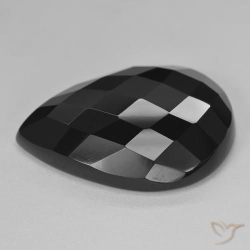 Onice Nero naturale da 19.19 ct, Forma a pera, Opaco
