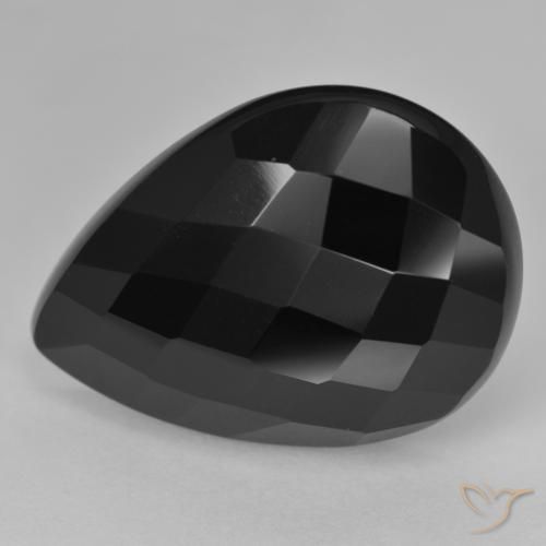 Onice Nero naturale da 19.19 ct, Forma a pera, Opaco