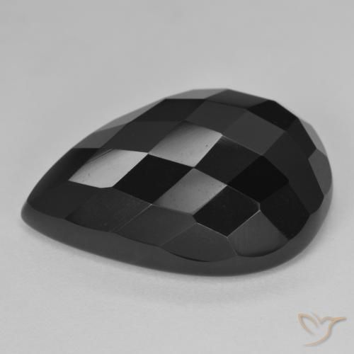 Onice Nero naturale da 22.42 ct, Forma a pera, Opaco