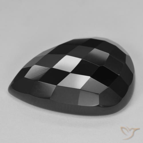 Onice Nero naturale da 21.79 ct, Forma a pera, Opaco