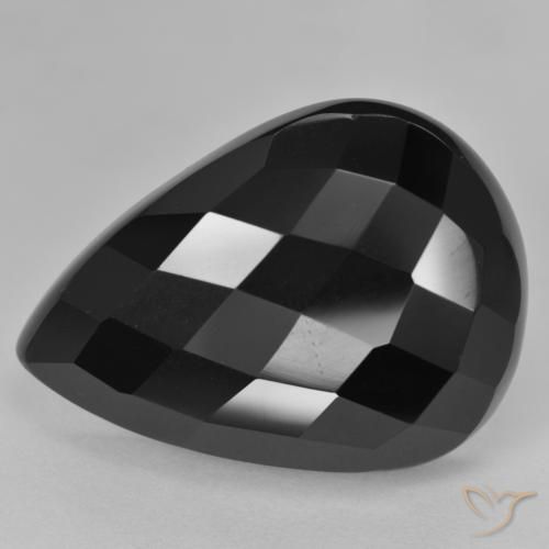 Onice Nero naturale da 21.79 ct, Forma a pera, Opaco