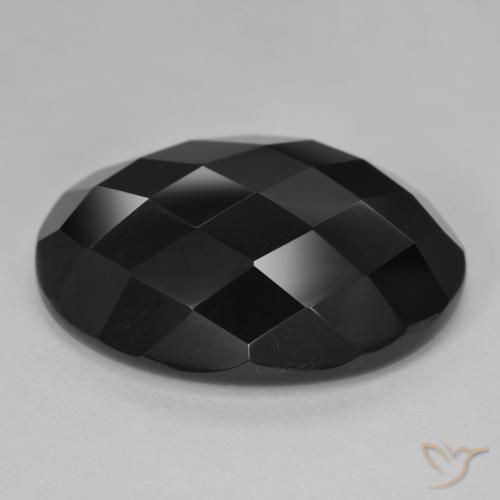 Onice Nero naturale da 27.22 ct, Ovale, Opaco