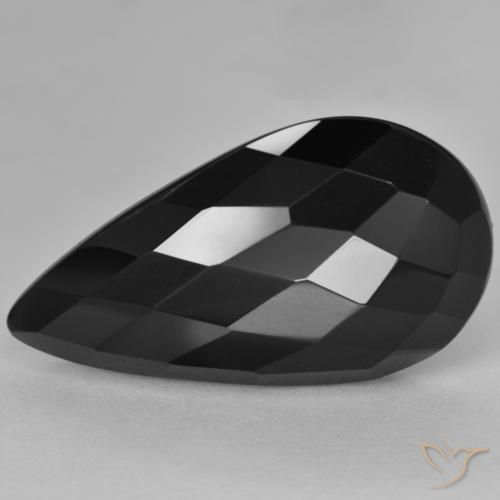 Onice Nero naturale da 15.16 ct, Forma a pera, Opaco