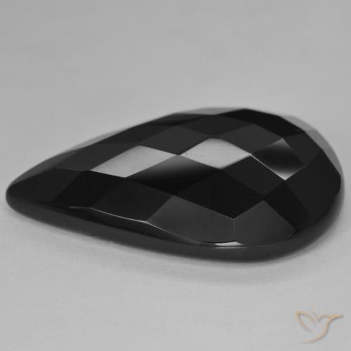 Onice Nero naturale da 26.89 ct, Forma a pera, Opaco